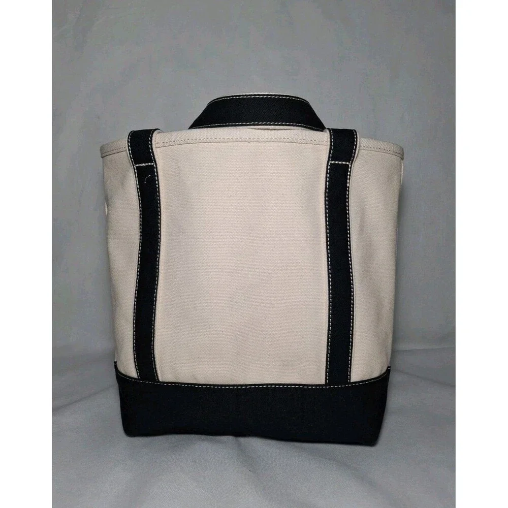 Lands End Medium 5 Pocket Open Top Canvas Tote Bag Black 17"Wx6"Dx13.5"H - Picture 3 of 8